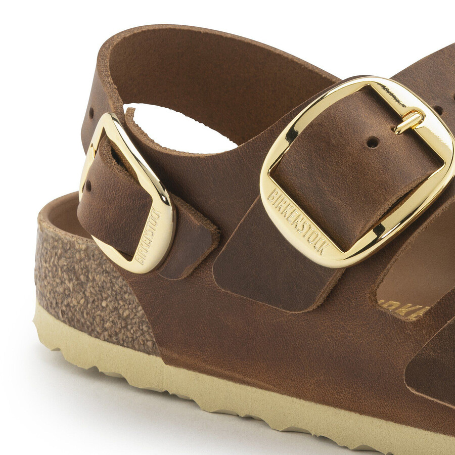 milano big buckle natural leather oiled