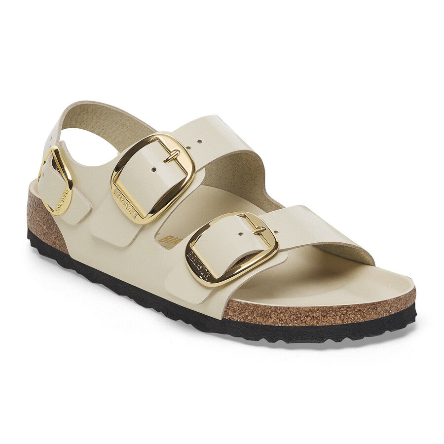 milano big buckle natural leather patent