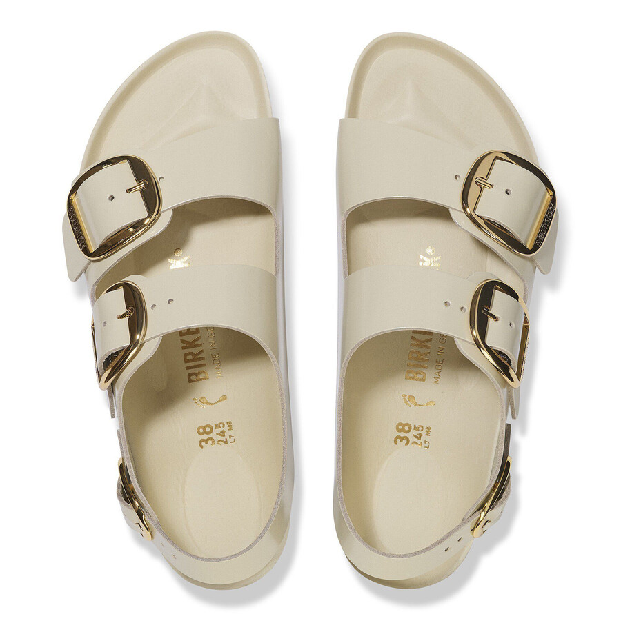 milano big buckle natural leather patent
