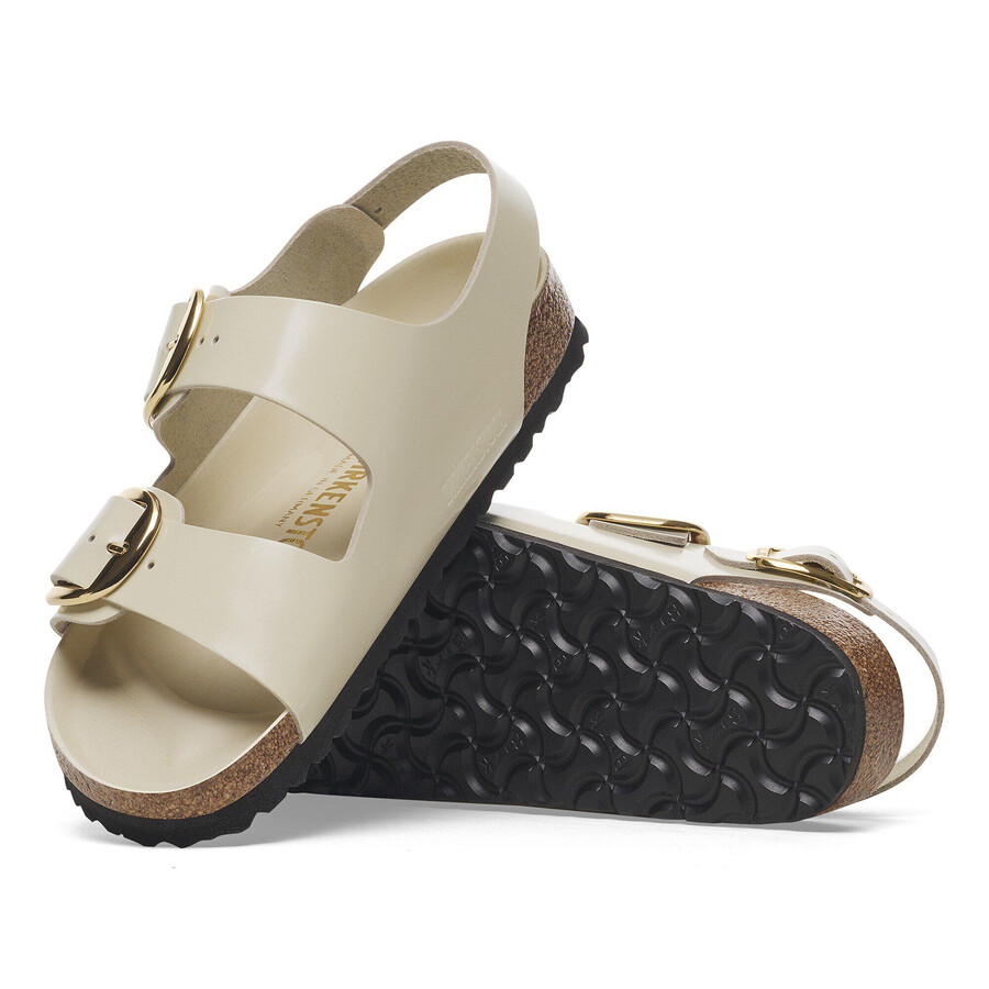 milano big buckle natural leather patent