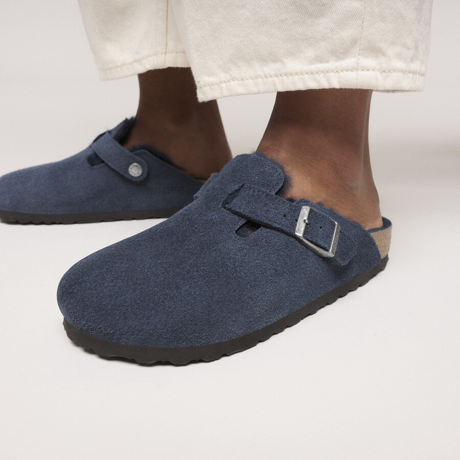 boston shearling suede leather