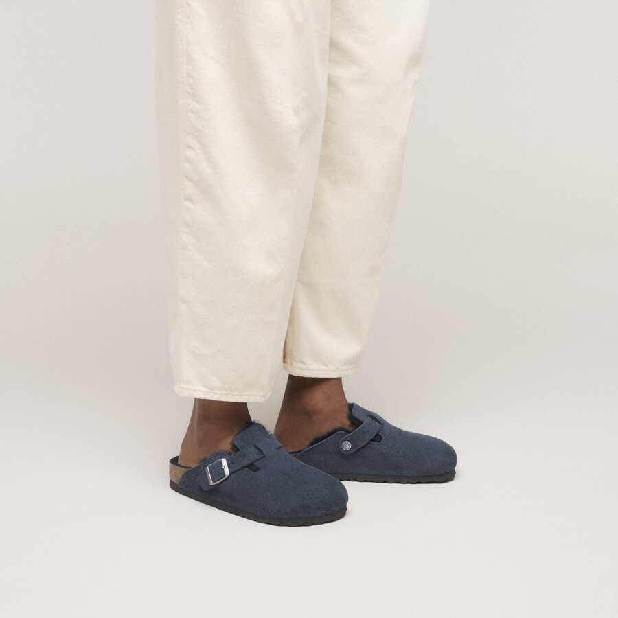 boston shearling suede leather