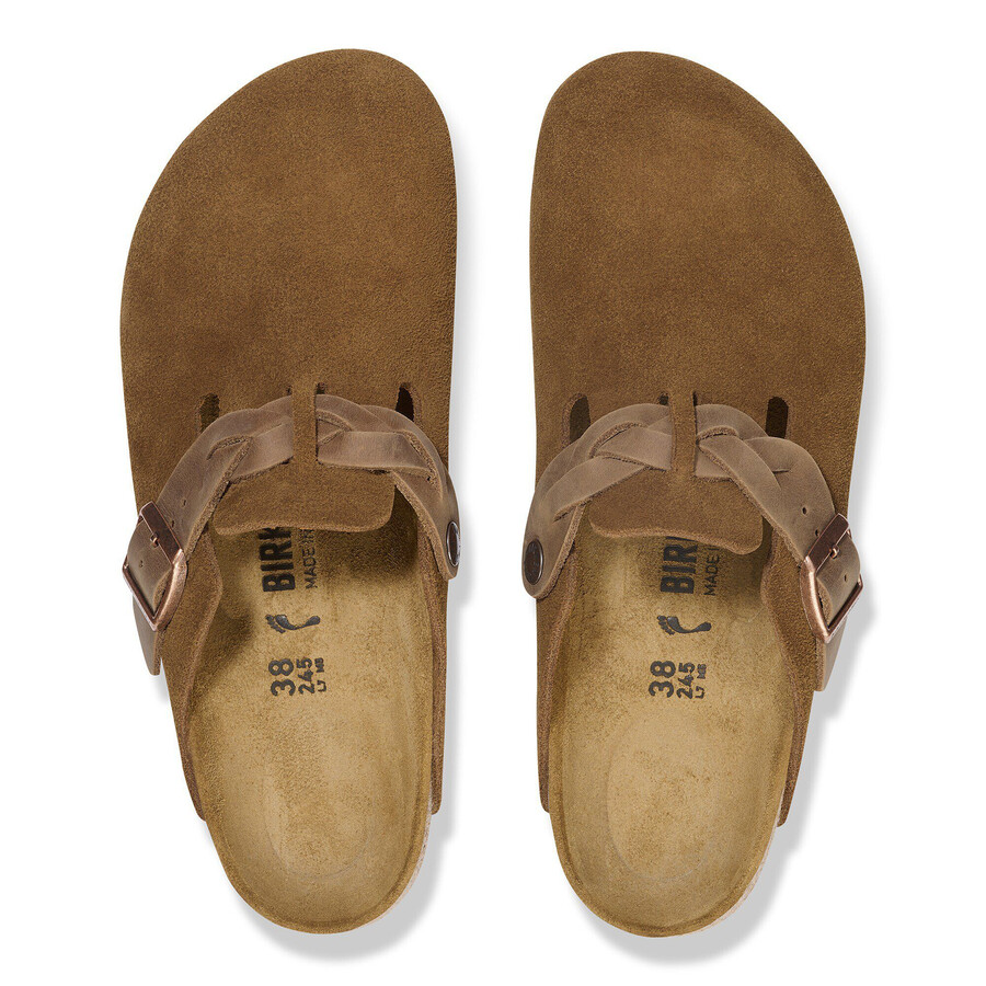boston braided suede leather