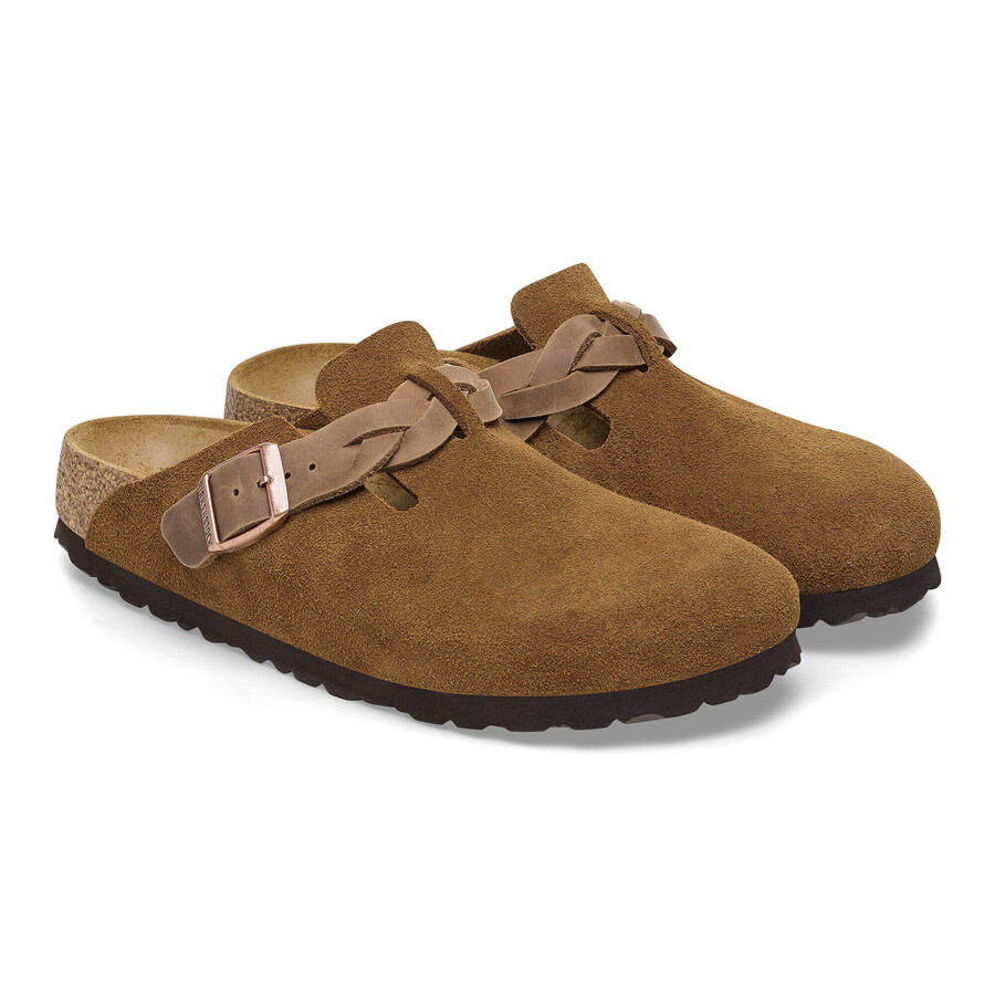 boston braided suede leather