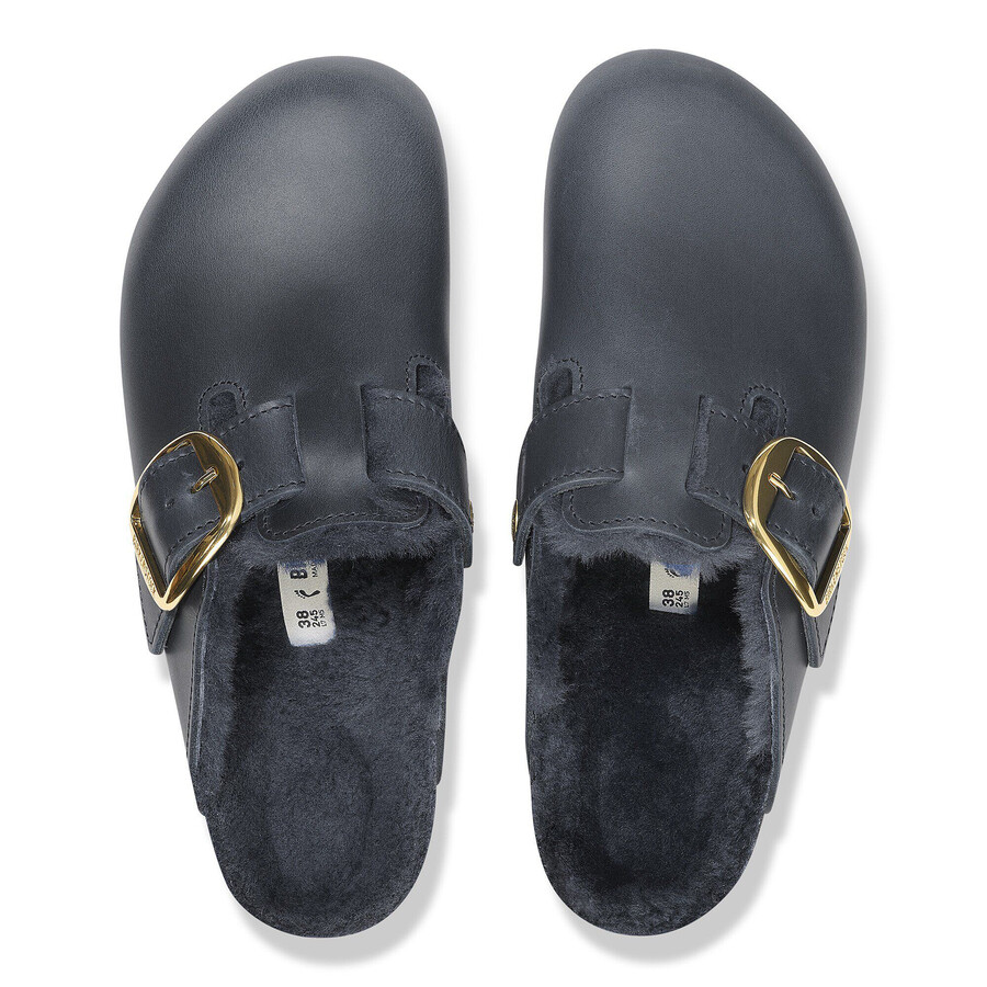 boston big buckle shearling natural leather oiled