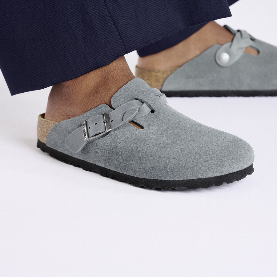 boston braided suede leather
