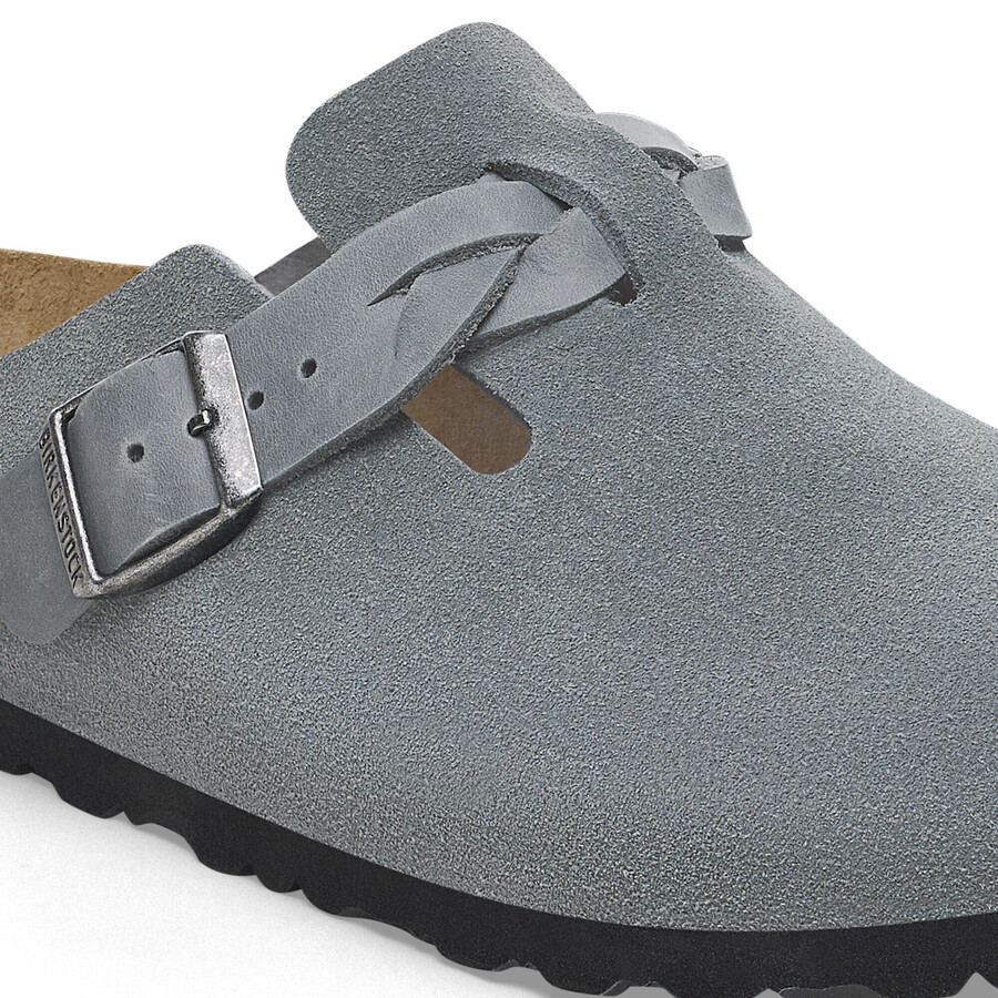 boston braided suede leather