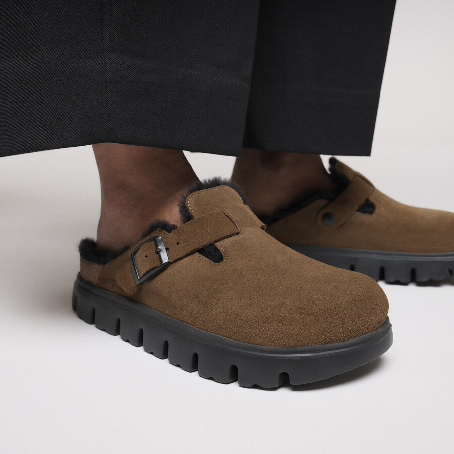 boston pap chunky shearling suede leather