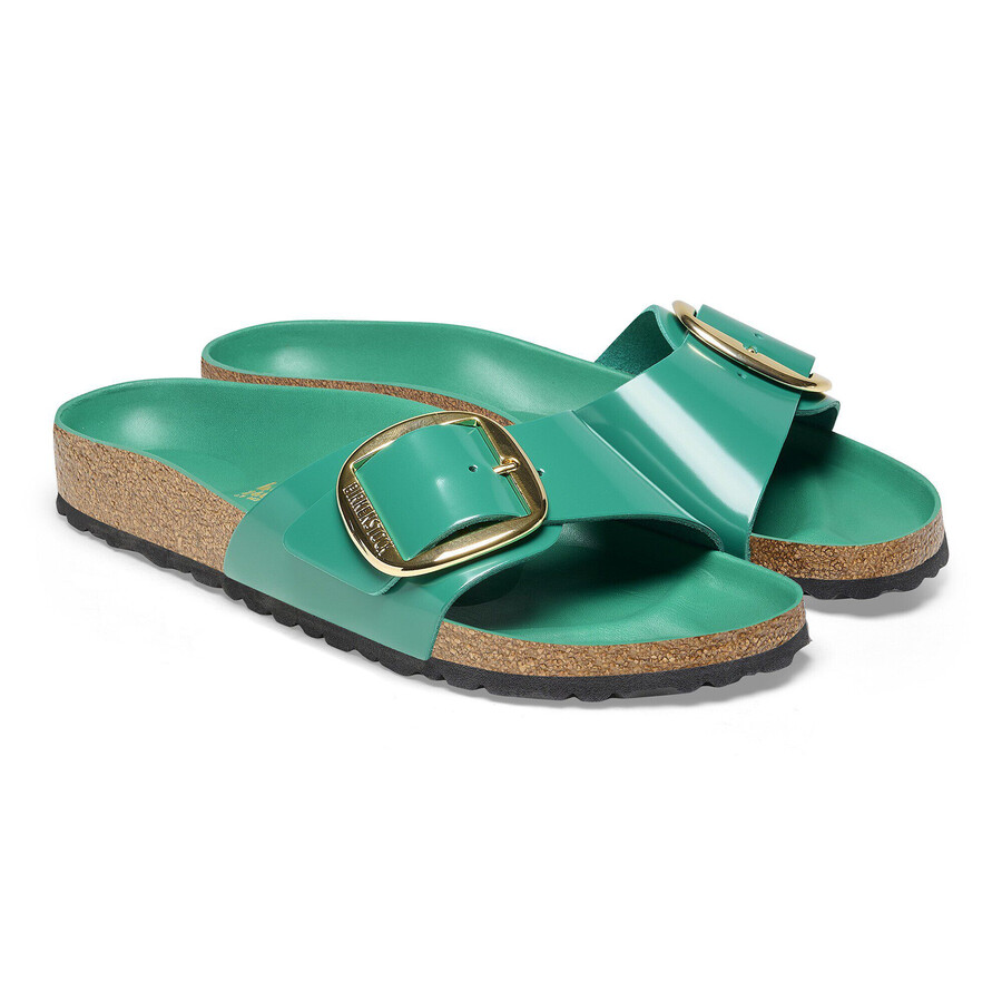 madrid big buckle natural leather patent