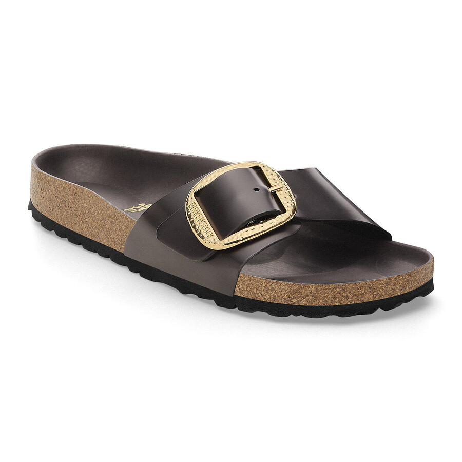 madrid big buckle natural leather patent