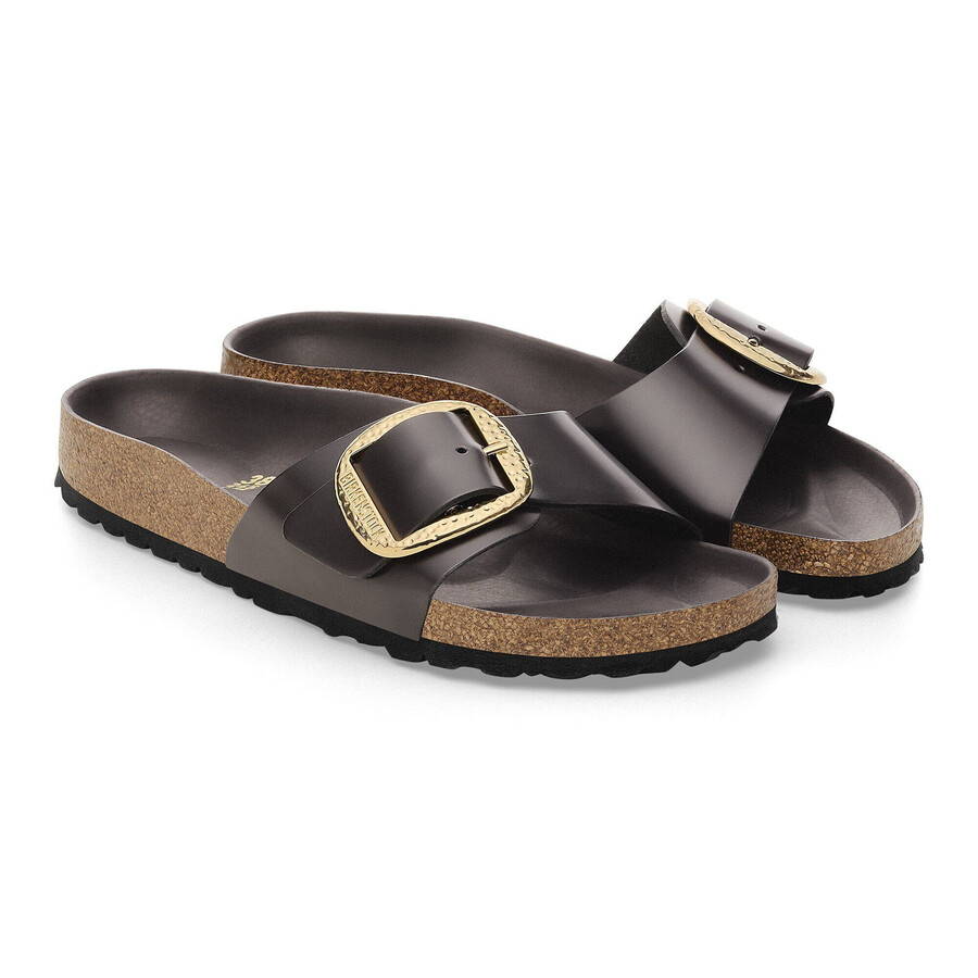 madrid big buckle natural leather patent