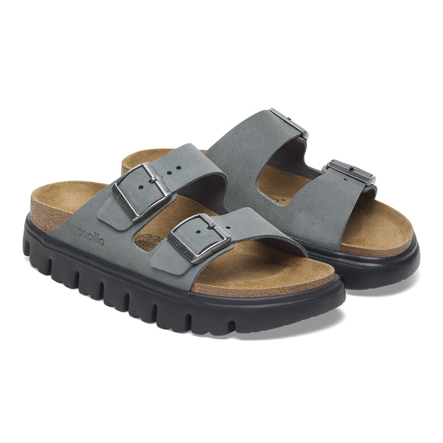 arizona platform suede leather basalt gray black