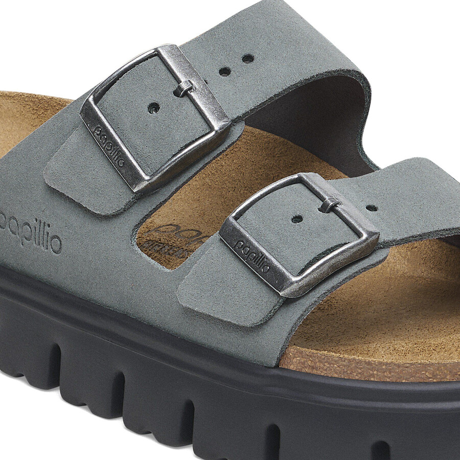 arizona platform suede leather basalt gray black
