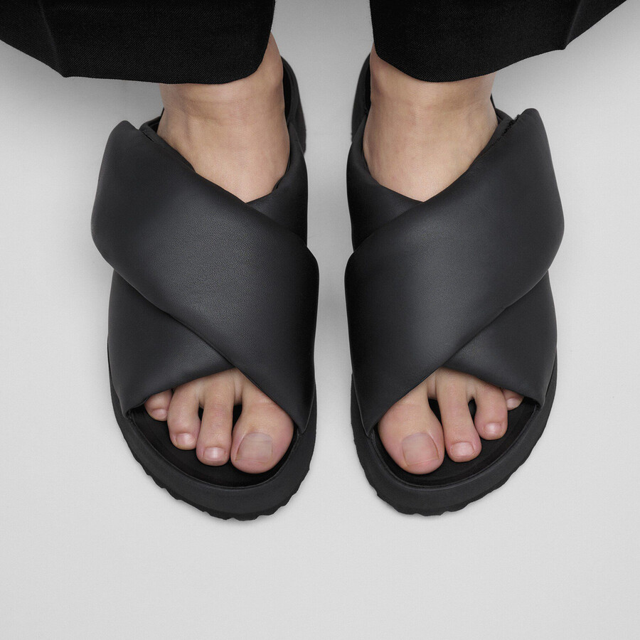 theda cross strap natural leather